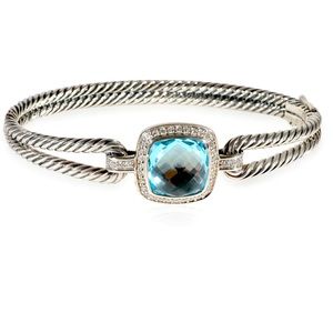 COPY - David Yurman Albion Blue Topaz Diamond Bracelet in 925 Sterling Silver 0…
